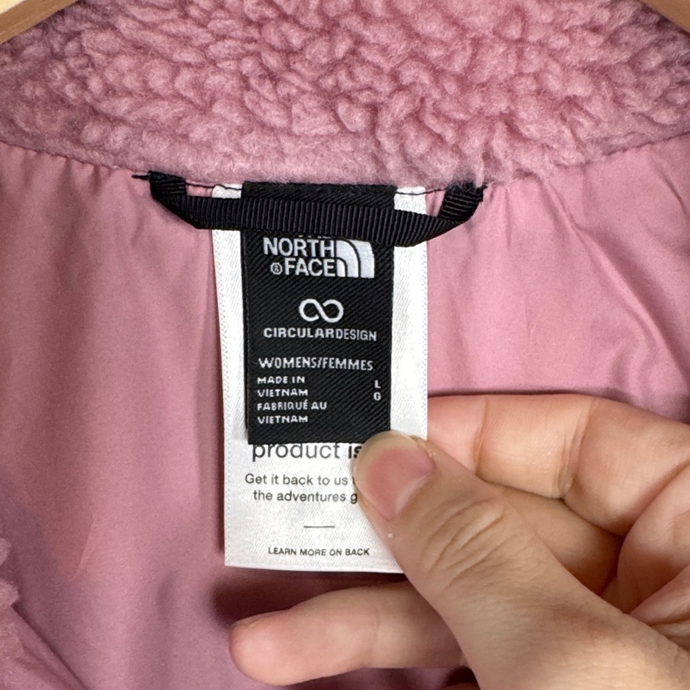 The North Face Mauve Quilted Sherpa Collar Jacket Women’s Size Large - Picture 5 of 6